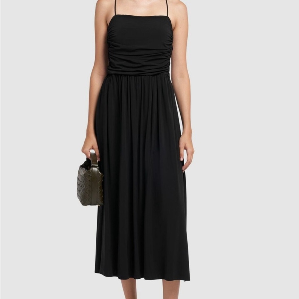 NWT MaxMara Ghia Midi Dress in Black, Size Medium.